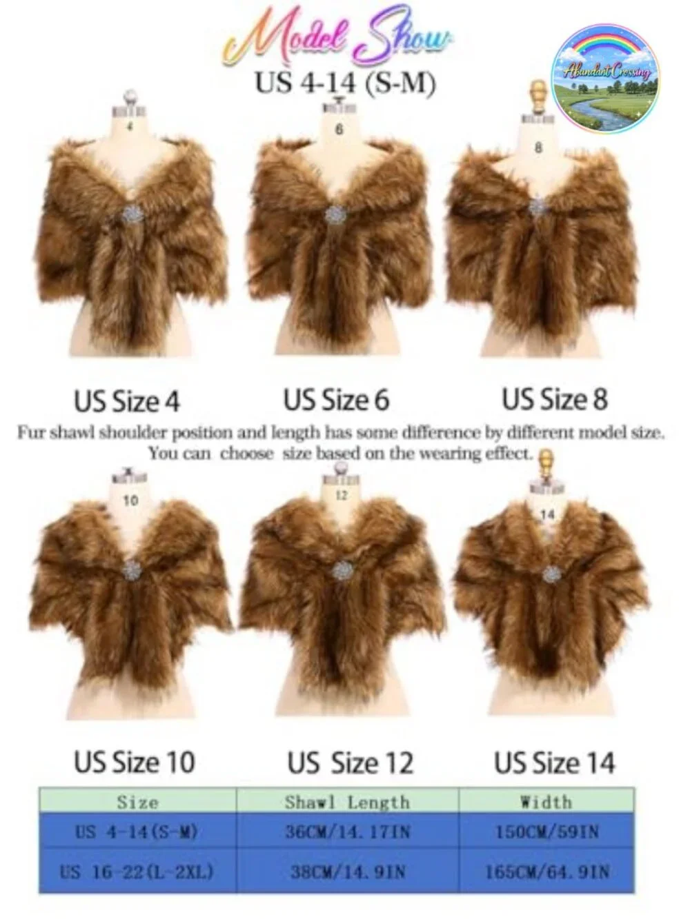 Faux Fur Wedding Shawl with Rhinestone Brooch Bridal Wrap Stole